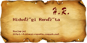 Hidvégi Renáta névjegykártya